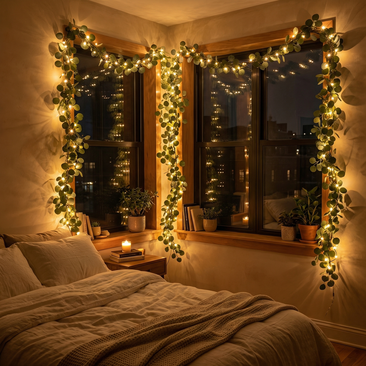 Lighted Olive Vine with 72 Warm White LEDs and Flexible Branches