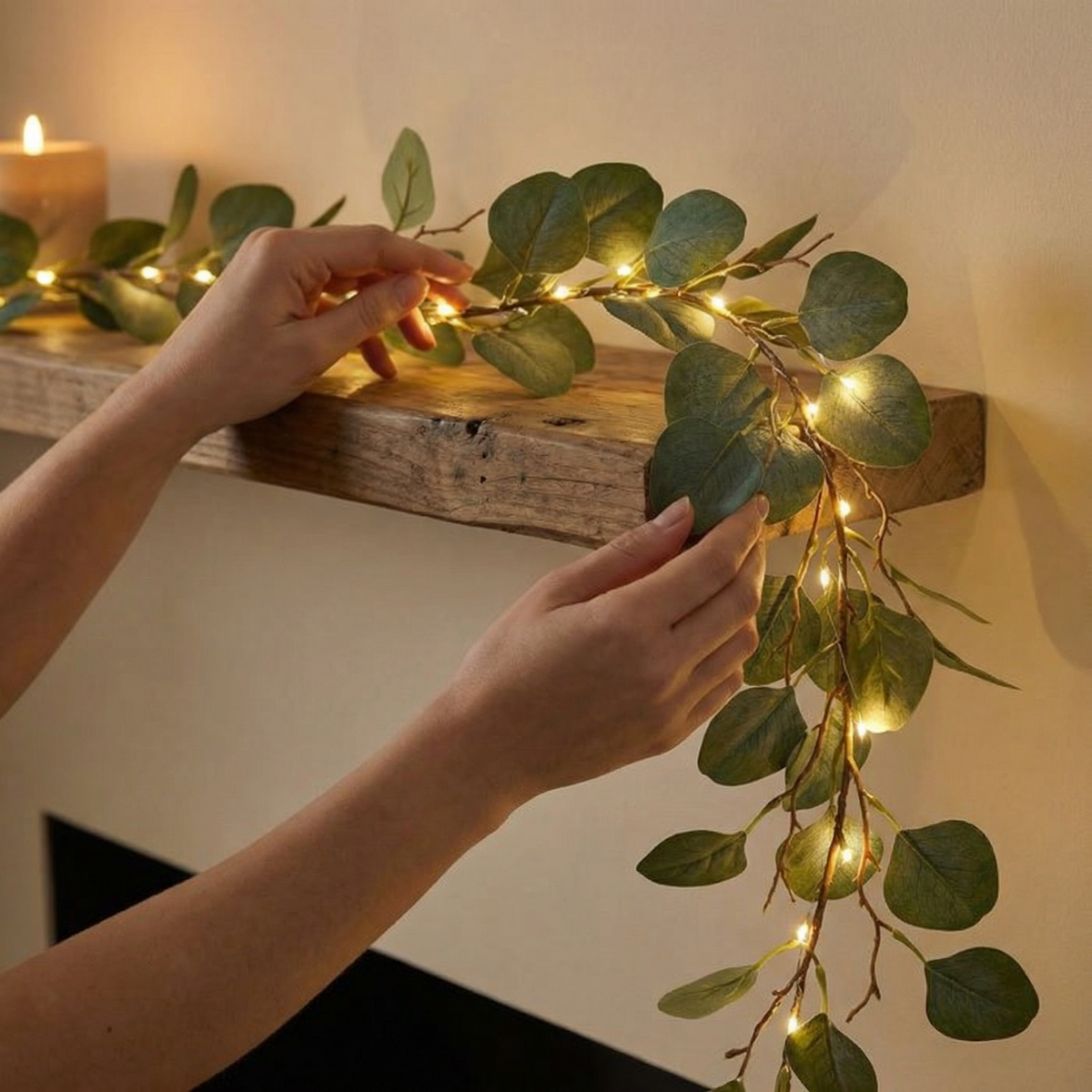 Lighted Olive Vine with 72 Warm White LEDs and Flexible Branches