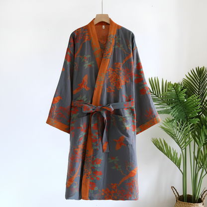 Peignoir léger en nid d’abeille, style rétro, séchage rapide, robe d’intérieur