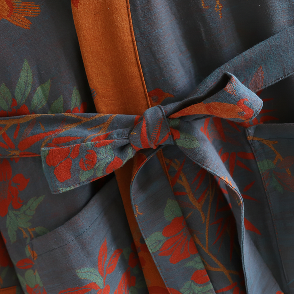 Peignoir léger en nid d’abeille, style rétro, séchage rapide, robe d’intérieur