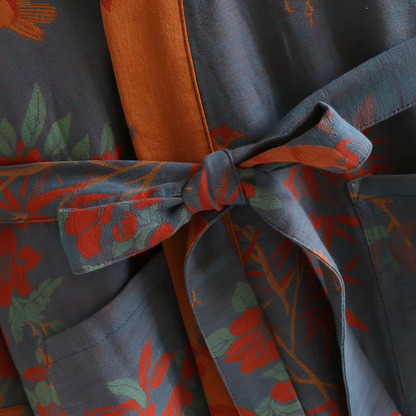 Peignoir léger en nid d’abeille, style rétro, séchage rapide, robe d’intérieur
