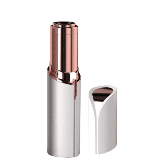 Lipstick-Style Electric Hair Remover with LED Light and Precision Eyebrow Trimmer