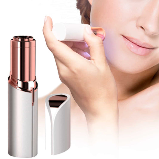 Lipstick-Style Electric Hair Remover with LED Light and Precision Eyebrow Trimmer