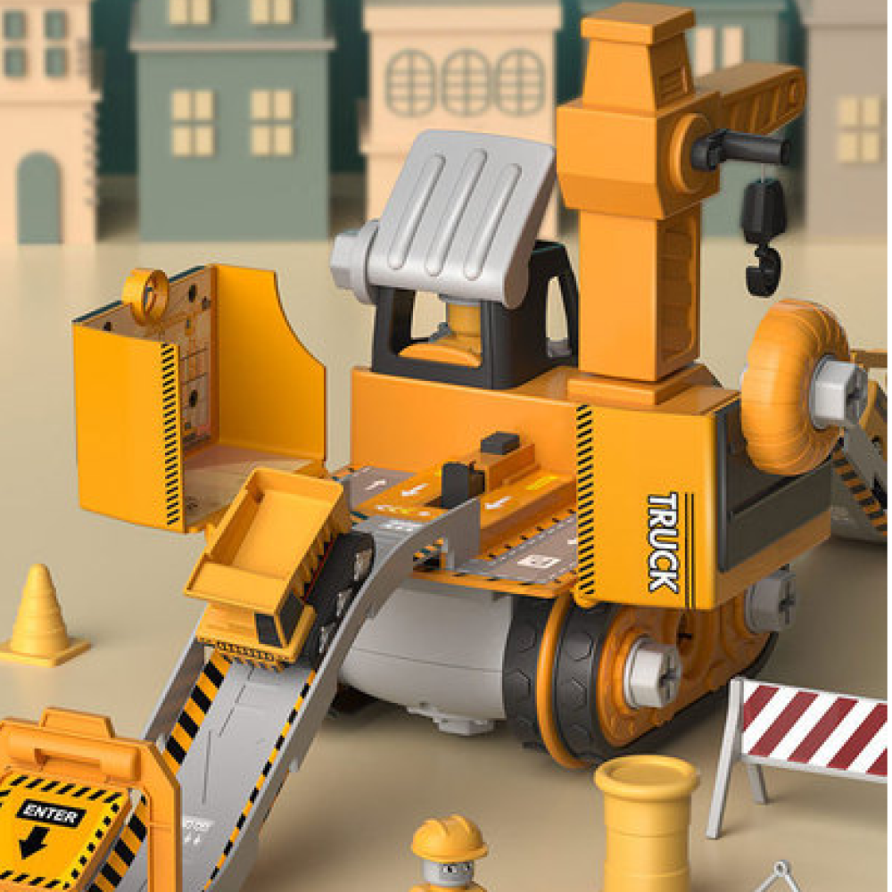 LittleBuilder Construction Truck Excavator and Crane Playset