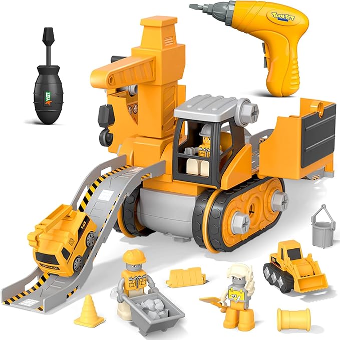 LittleBuilder Construction Truck Excavator and Crane Playset