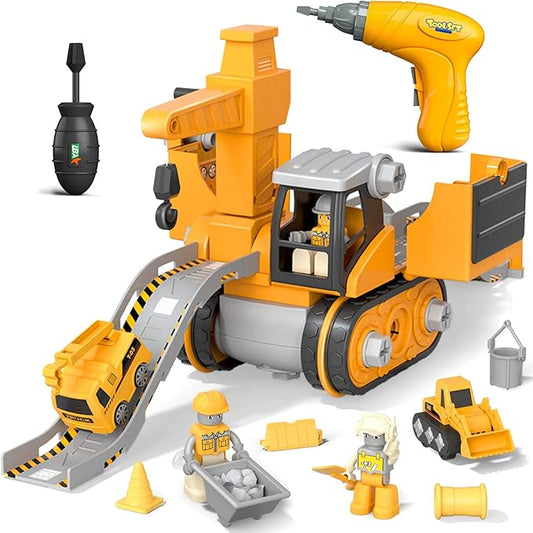 LittleBuilder Construction Truck Excavator and Crane Playset