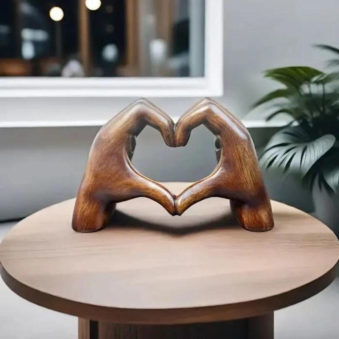 LoveSculpt Handcrafted Wooden Heart Decoration Natural Home Decor Accent