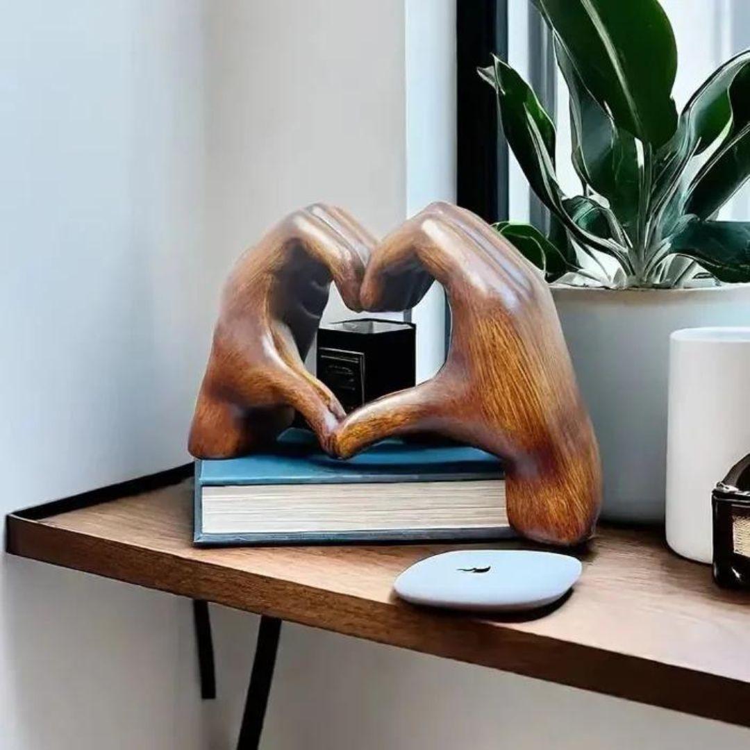LoveSculpt Handcrafted Wooden Heart Decoration Natural Home Decor Accent