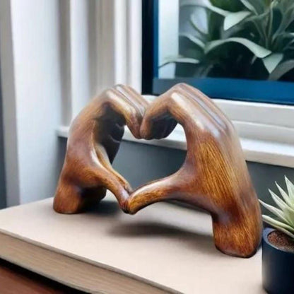 LoveSculpt Handcrafted Wooden Heart Decoration Natural Home Decor Accent