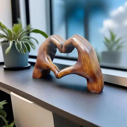LoveSculpt Handcrafted Wooden Heart Decoration Natural Home Decor Accent