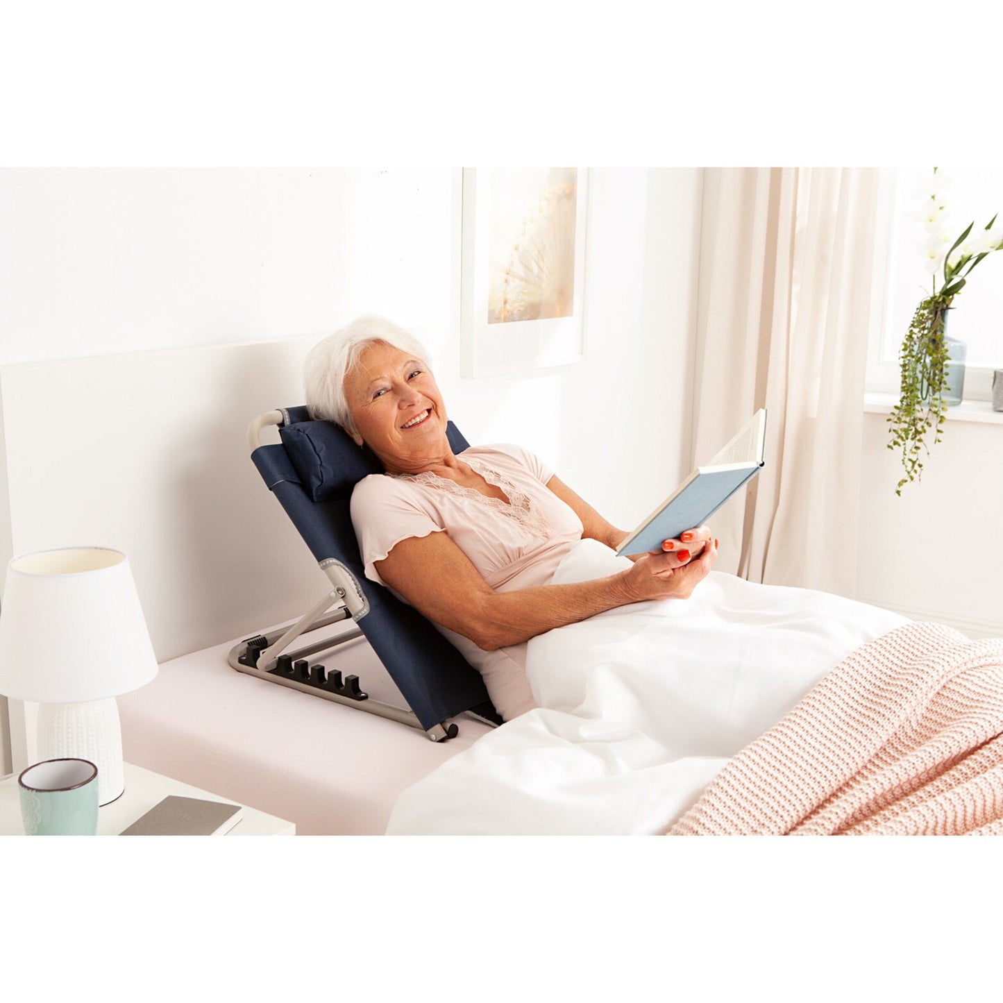 LumbarLux Adjustable Backrest with Head Cushion