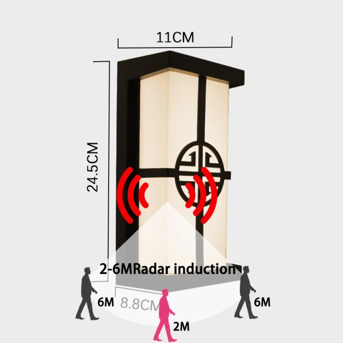 LumeRadar LED Outdoor Wall Light with Motion Sensor Waterproof Modern Exterior Light