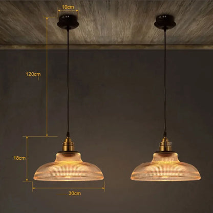 LumiAura Scandinavian Glass Pendant Light Vintage Style Hanging Lamp