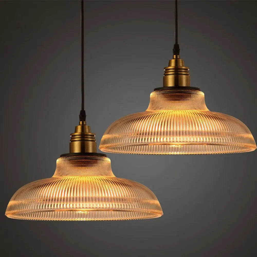 LumiAura Scandinavian Glass Pendant Light Vintage Style Hanging Lamp
