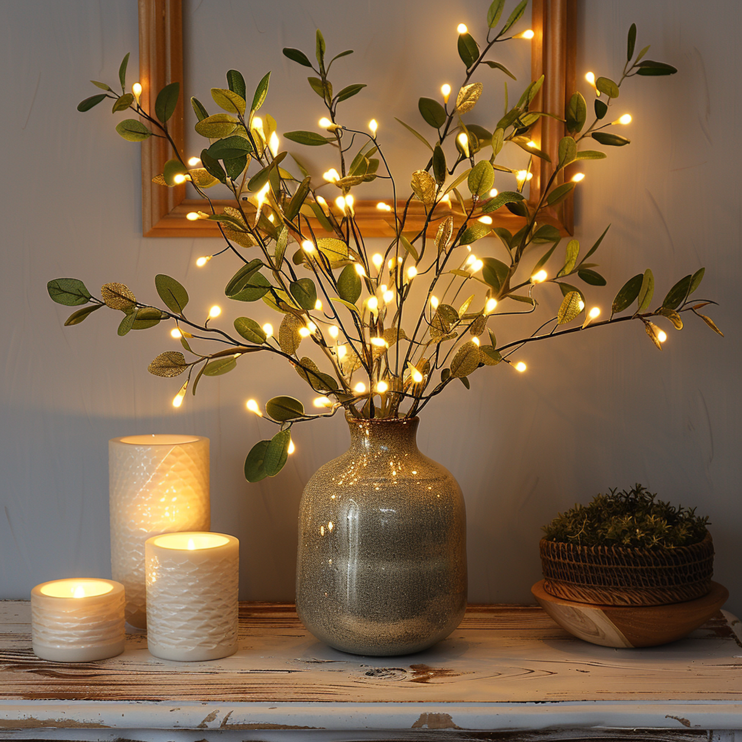 LumiVista Olive Branch LED String Light 70cm Warm White Decorative Light