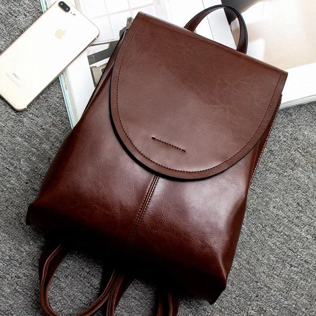 LuxeCarry Leather Backpack Stylish Womens Travel and Everyday Bag