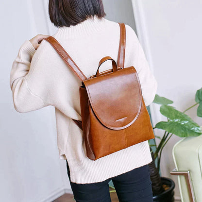 LuxeCarry Leather Backpack Stylish Womens Travel and Everyday Bag