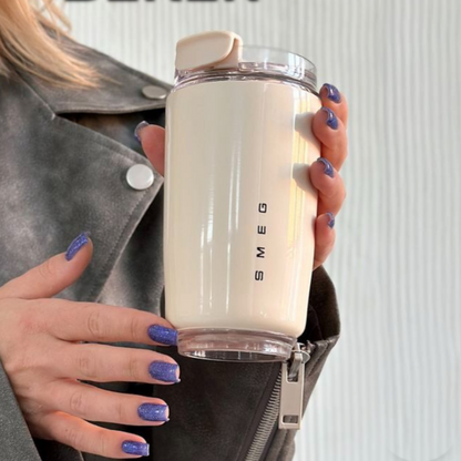 LuxeTherm 500ml Stainless Steel Thermal Travel Mug Insulated Leakproof Coffee Cup