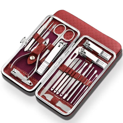 LuxeTools 19 Piece Stainless Steel Manicure and Pedicure Set with Travel Case