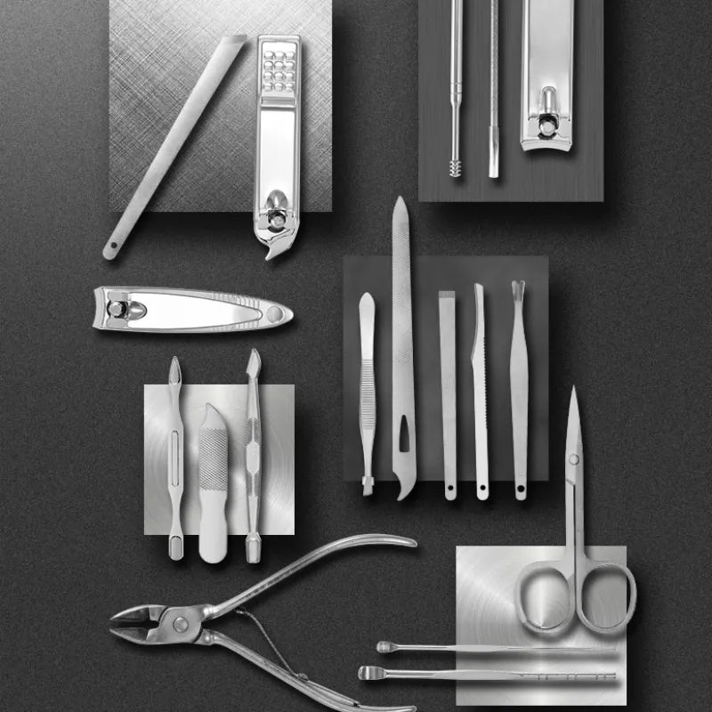 LuxeTools 19 Piece Stainless Steel Manicure and Pedicure Set with Travel Case