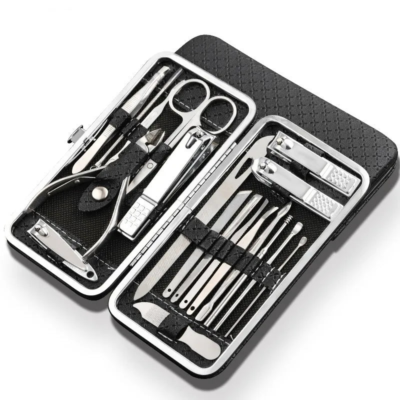 LuxeTools 19 Piece Stainless Steel Manicure and Pedicure Set with Travel Case