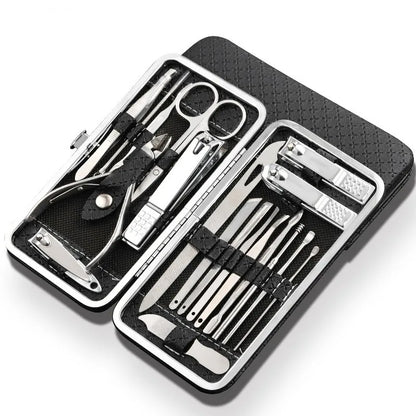 LuxeTools 19 Piece Stainless Steel Manicure and Pedicure Set with Travel Case