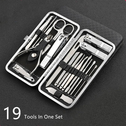 LuxeTools 19 Piece Stainless Steel Manicure and Pedicure Set with Travel Case