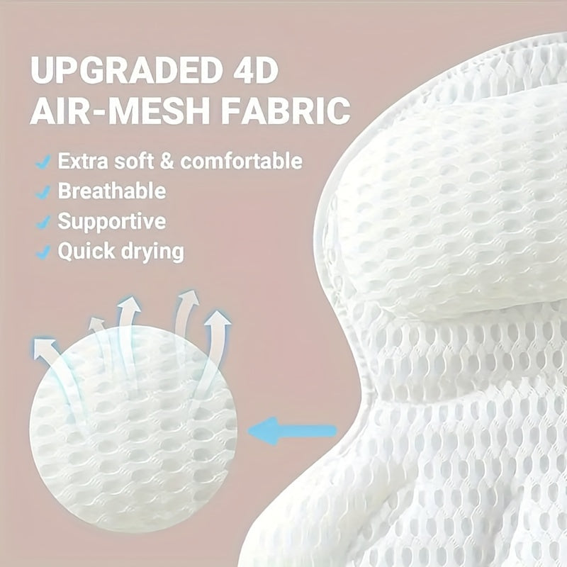LuxieSpa 4D Bath Pillow Neck and Back Support Cushion