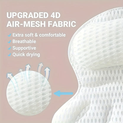 LuxieSpa 4D Bath Pillow Neck and Back Support Cushion