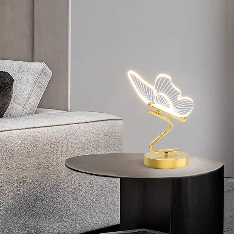 Luxury Butterfly Table Lamp LED Mood Light for Bedroom Living Room and Office Decor