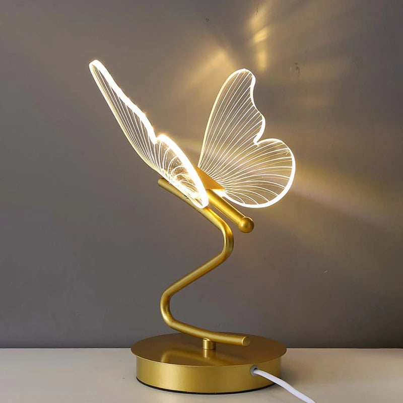 Luxury Butterfly Table Lamp LED Mood Light for Bedroom Living Room and Office Decor