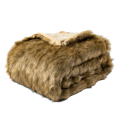 Luxury Faux Fox Fur Throw Blanket with Ultra Soft Plush Feel and Elegant Home Decor Design