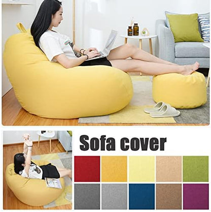 Luxury Linen Bean Bag Cover – Ergonomic Soft Lounge Seating