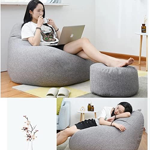 Luxury Linen Bean Bag Cover – Ergonomic Soft Lounge Seating
