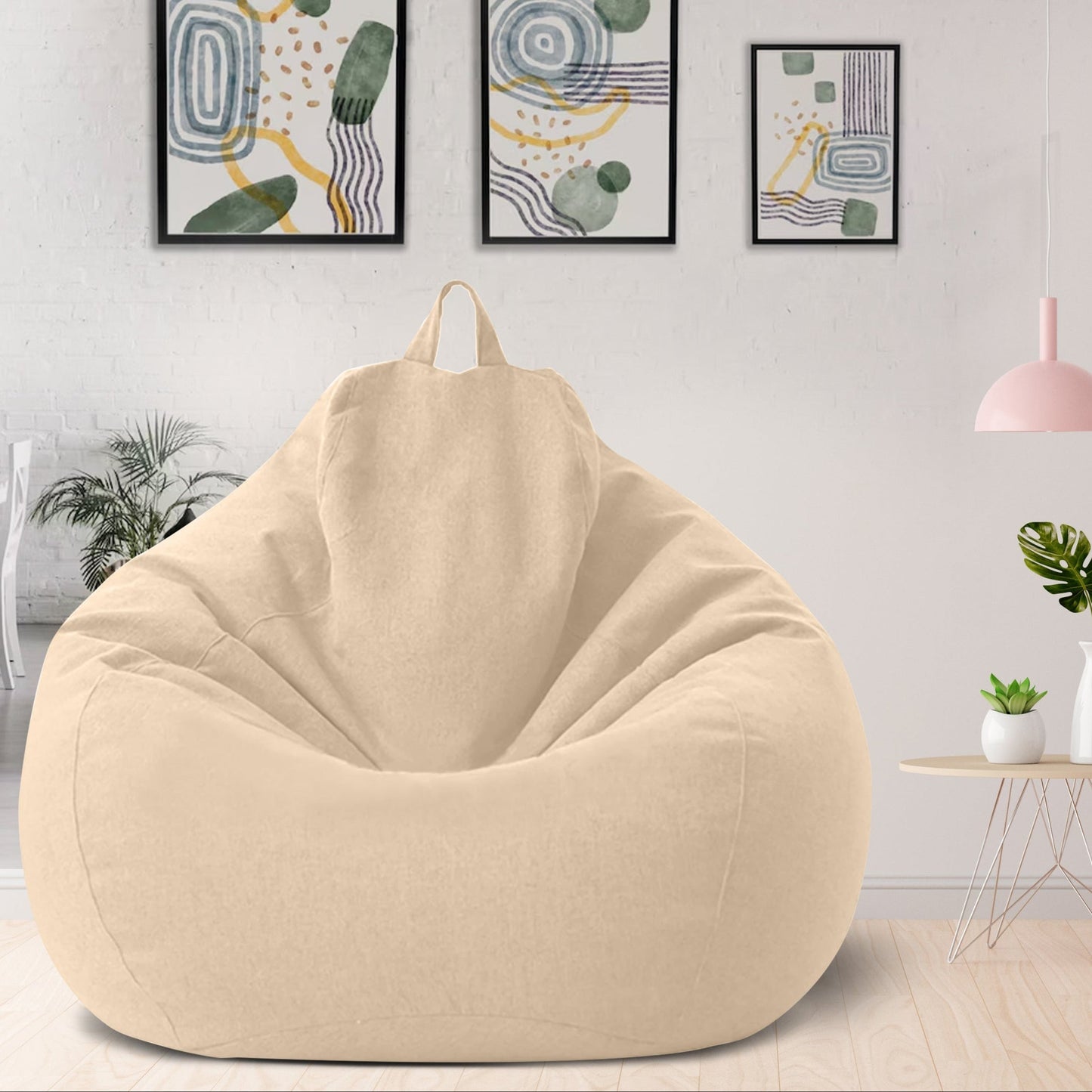Luxury Linen Bean Bag Cover – Ergonomic Soft Lounge Seating