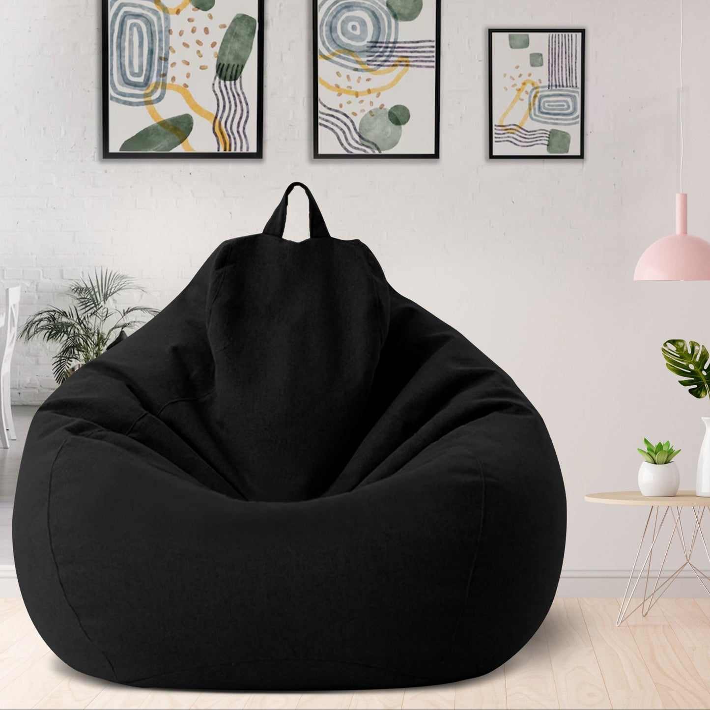 Luxury Linen Bean Bag Cover – Ergonomic Soft Lounge Seating