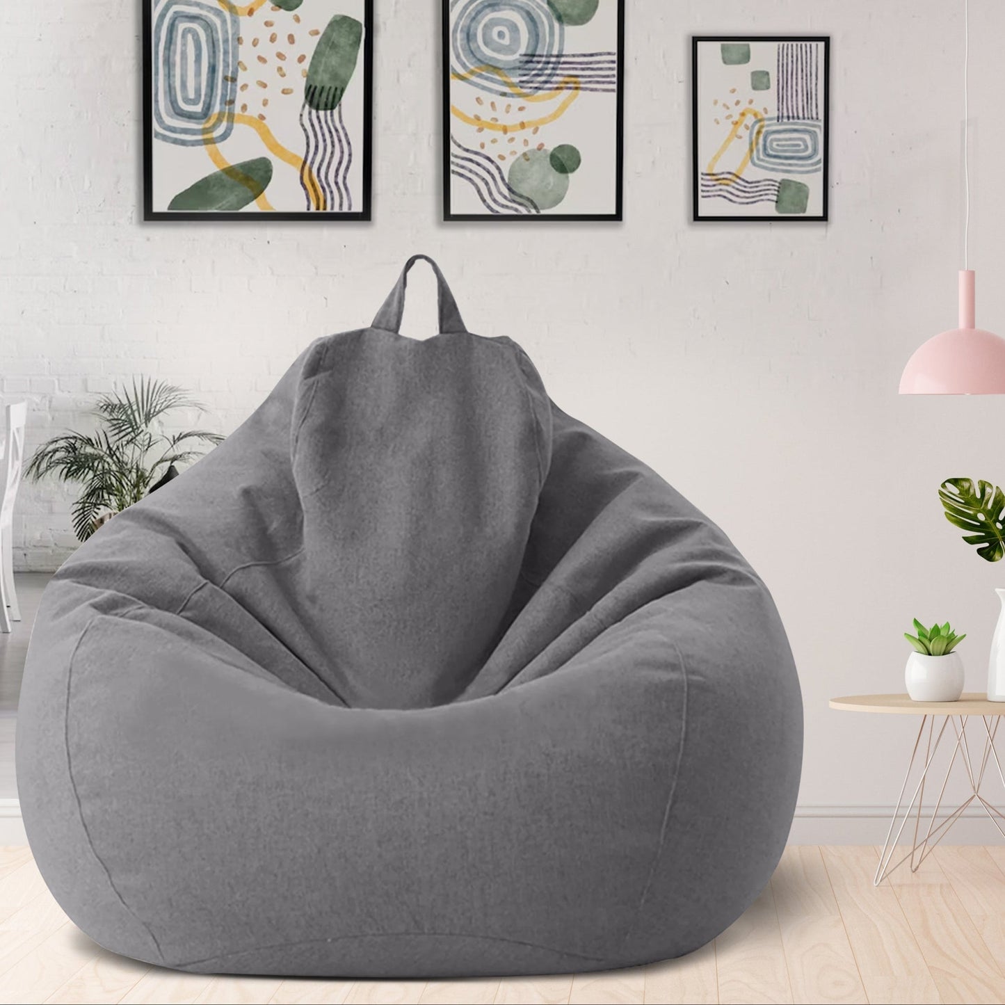 Luxury Linen Bean Bag Cover – Ergonomic Soft Lounge Seating