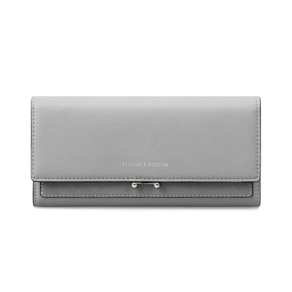 Luxury Long Wallet Clutch with Card Slots and Phone Holder for Everyday Elegance