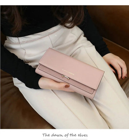 Luxury Long Wallet Clutch with Card Slots and Phone Holder for Everyday Elegance