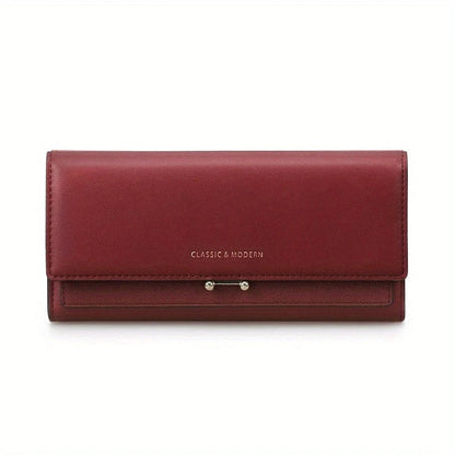 Luxury Long Wallet Clutch with Card Slots and Phone Holder for Everyday Elegance