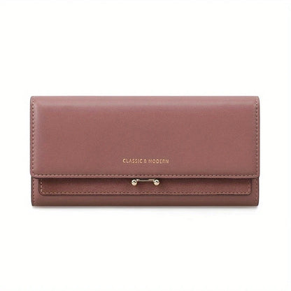 Luxury Long Wallet Clutch with Card Slots and Phone Holder for Everyday Elegance