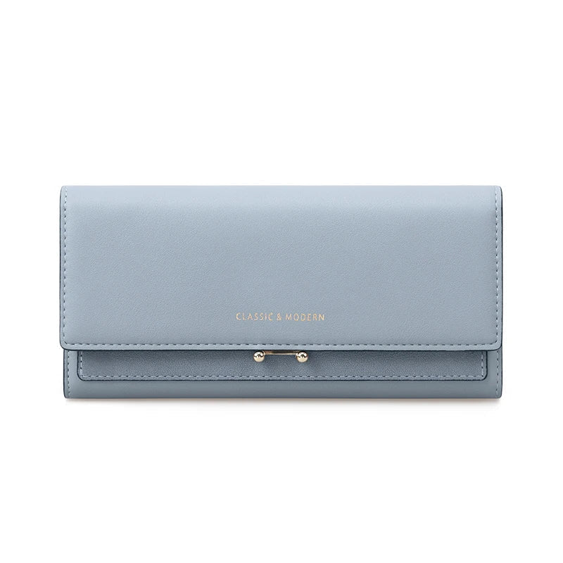 Luxury Long Wallet Clutch with Card Slots and Phone Holder for Everyday Elegance