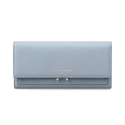 Luxury Long Wallet Clutch with Card Slots and Phone Holder for Everyday Elegance