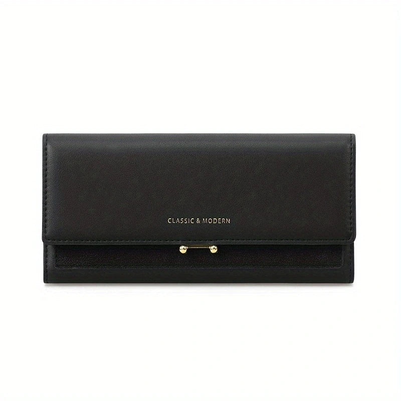 Luxury Long Wallet Clutch with Card Slots and Phone Holder for Everyday Elegance