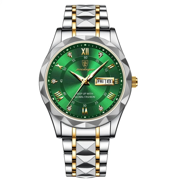 Luxury Men's Watch with Stainless Steel Band and Luminous Display