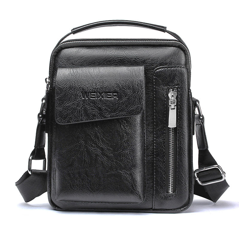 Luxury PU Leather Shoulder Bag for Men Crossbody Satchel