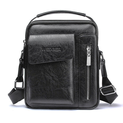 Luxury PU Leather Shoulder Bag for Men Crossbody Satchel