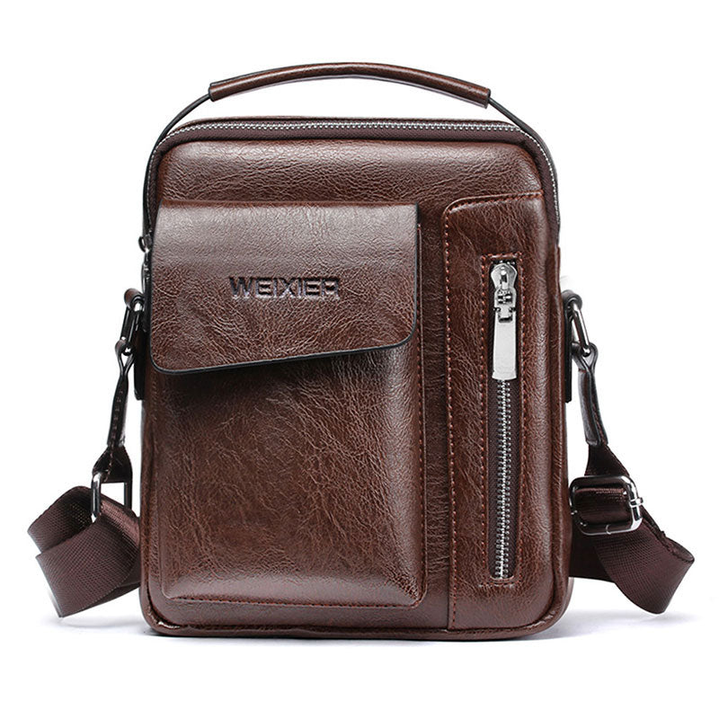 Luxury PU Leather Shoulder Bag for Men Crossbody Satchel