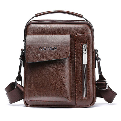 Luxury PU Leather Shoulder Bag for Men Crossbody Satchel