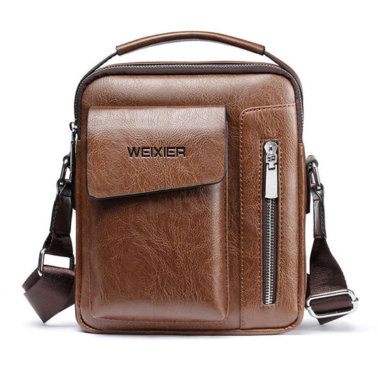 Luxury PU Leather Shoulder Bag for Men Crossbody Satchel